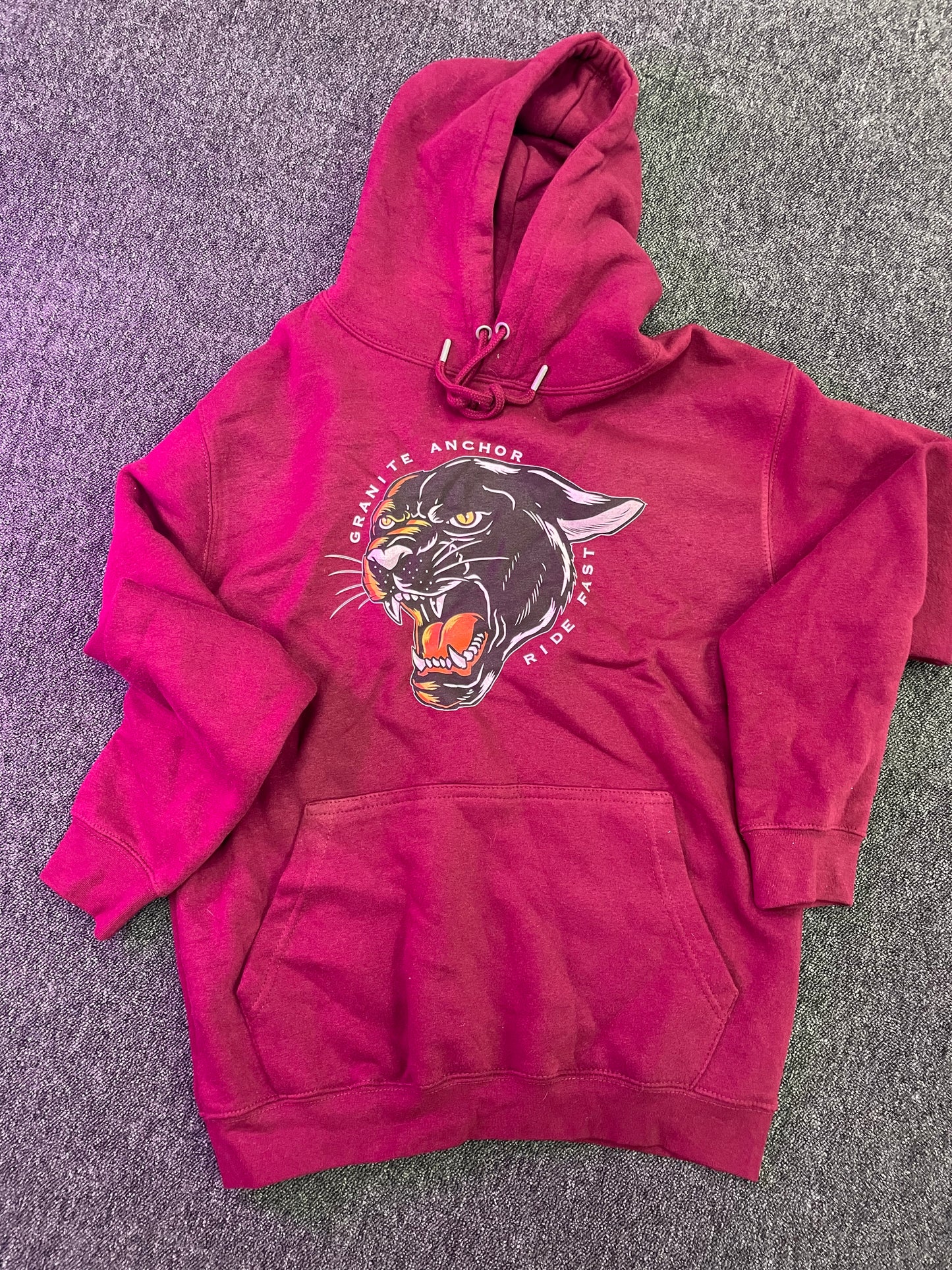 Burgundy Ride Fast Hoodie - Unisex Medium
