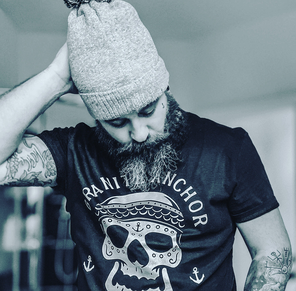 Granite Anchor Adjust your Skull black tee-shirt, black tee-shirt, skull design shirt