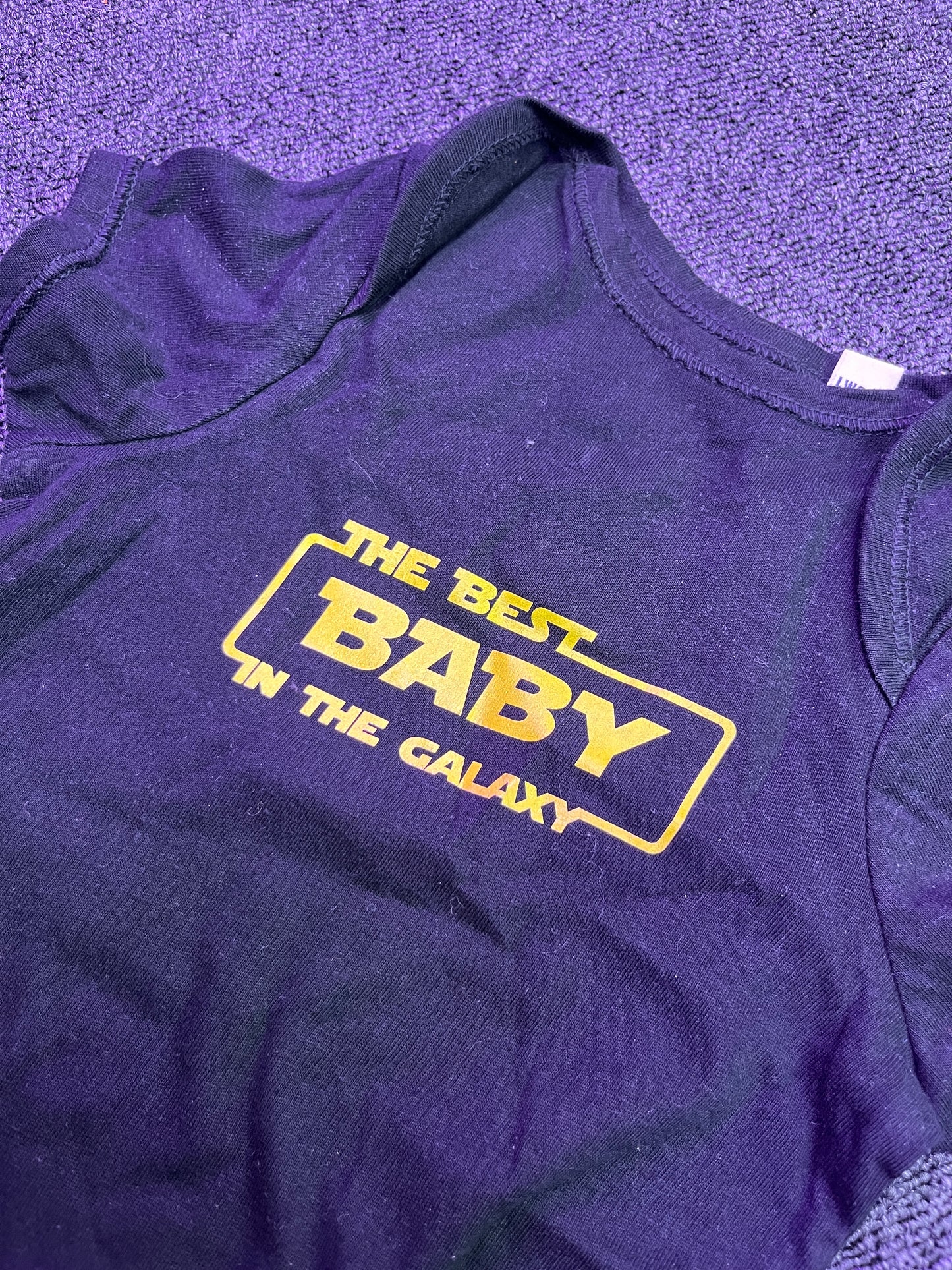 Black Baby Grow - Best Baby in Galaxy 3-6month