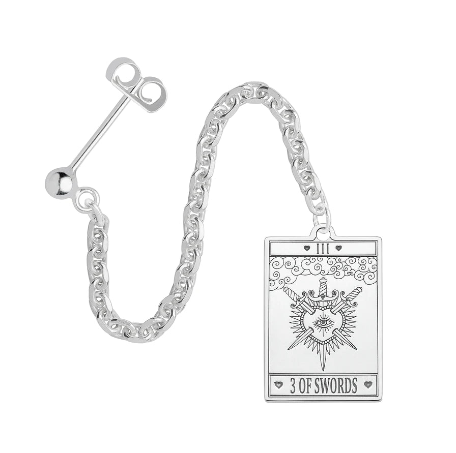 The 3 Of Swords Tarot Single Earring