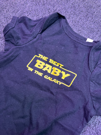 Black Baby Grow - Best Baby in Galaxy 3-6month