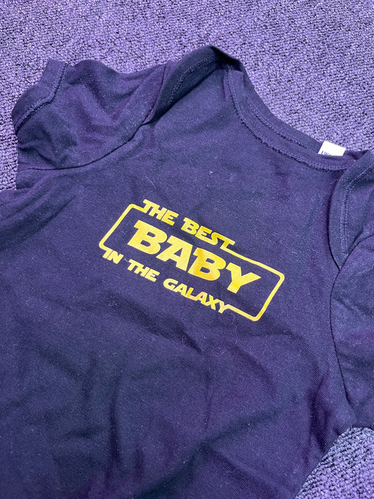 Black Baby Grow - Best Baby in Galaxy 3-6month
