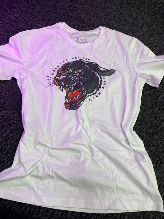 White T-Shirt Ride Fast - Medium