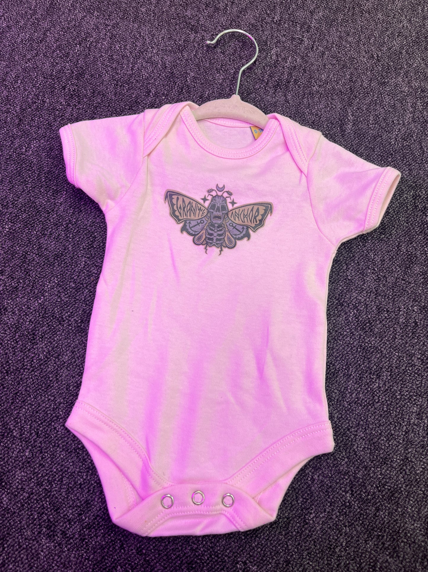 Pink Baby Grow - Death Moth 0-3month