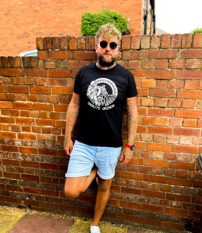 Brotherhood by granite anchor on a black tee