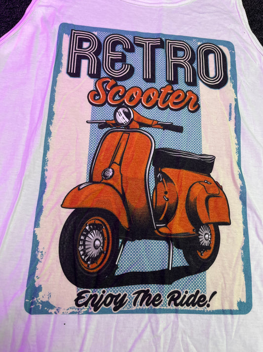 White Vest top - Retro Scooter Unisex XL