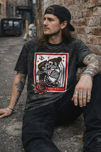 Love is Grave - washed out tee