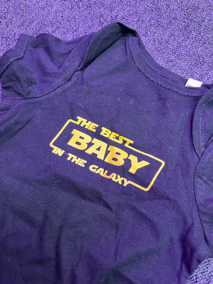 Black Baby Grow - Best Baby in Galaxy 3-6month