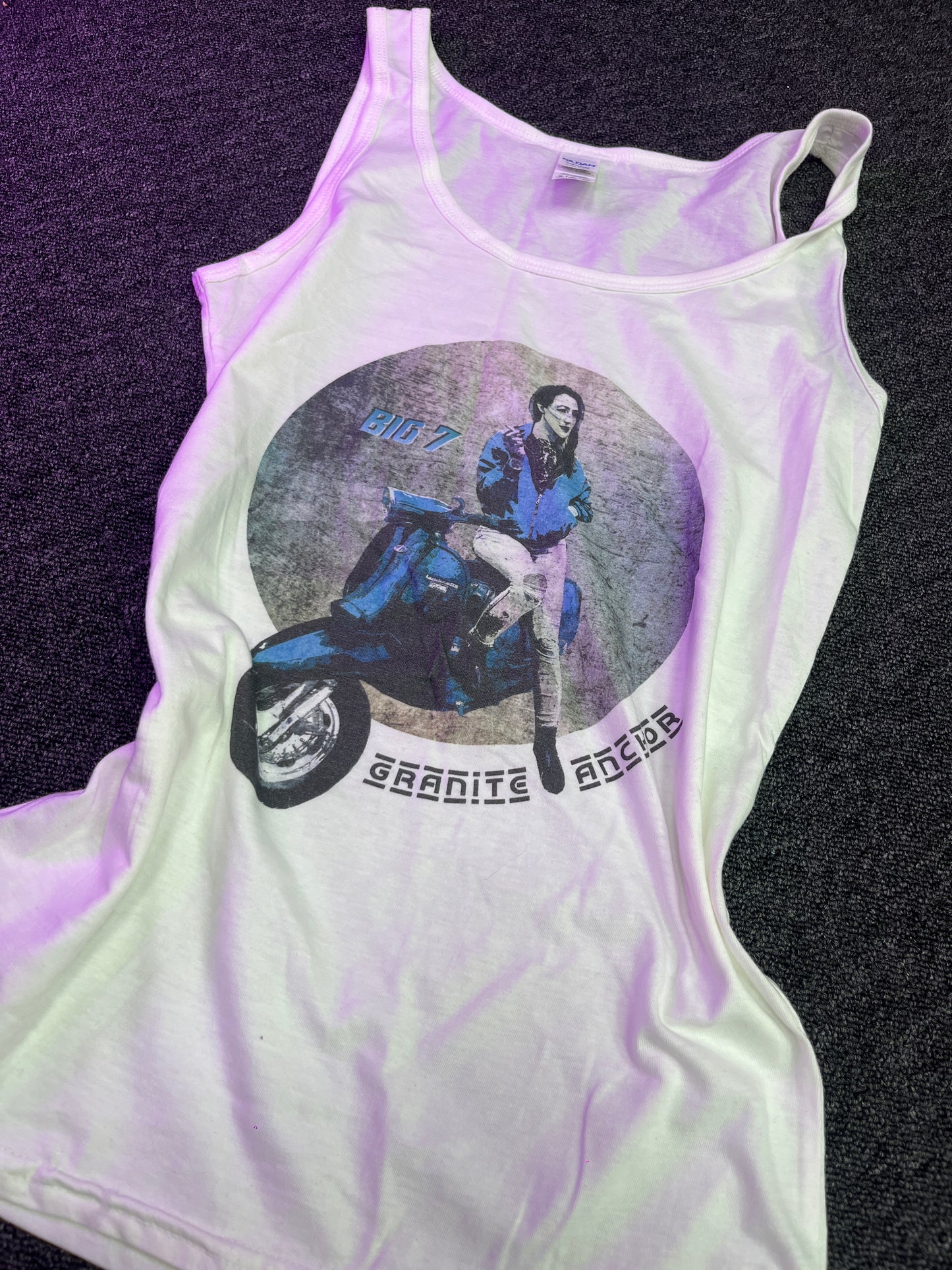 White Ladies Vest Top - Big 7 Scooter