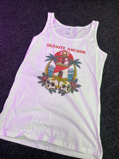 White Ladies Vest Top  - Paradise