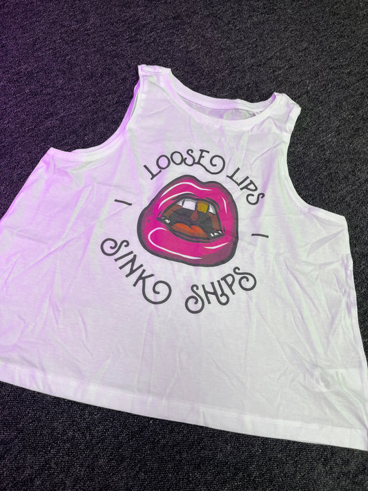 White Ladies Vest Top  - Loose Lips