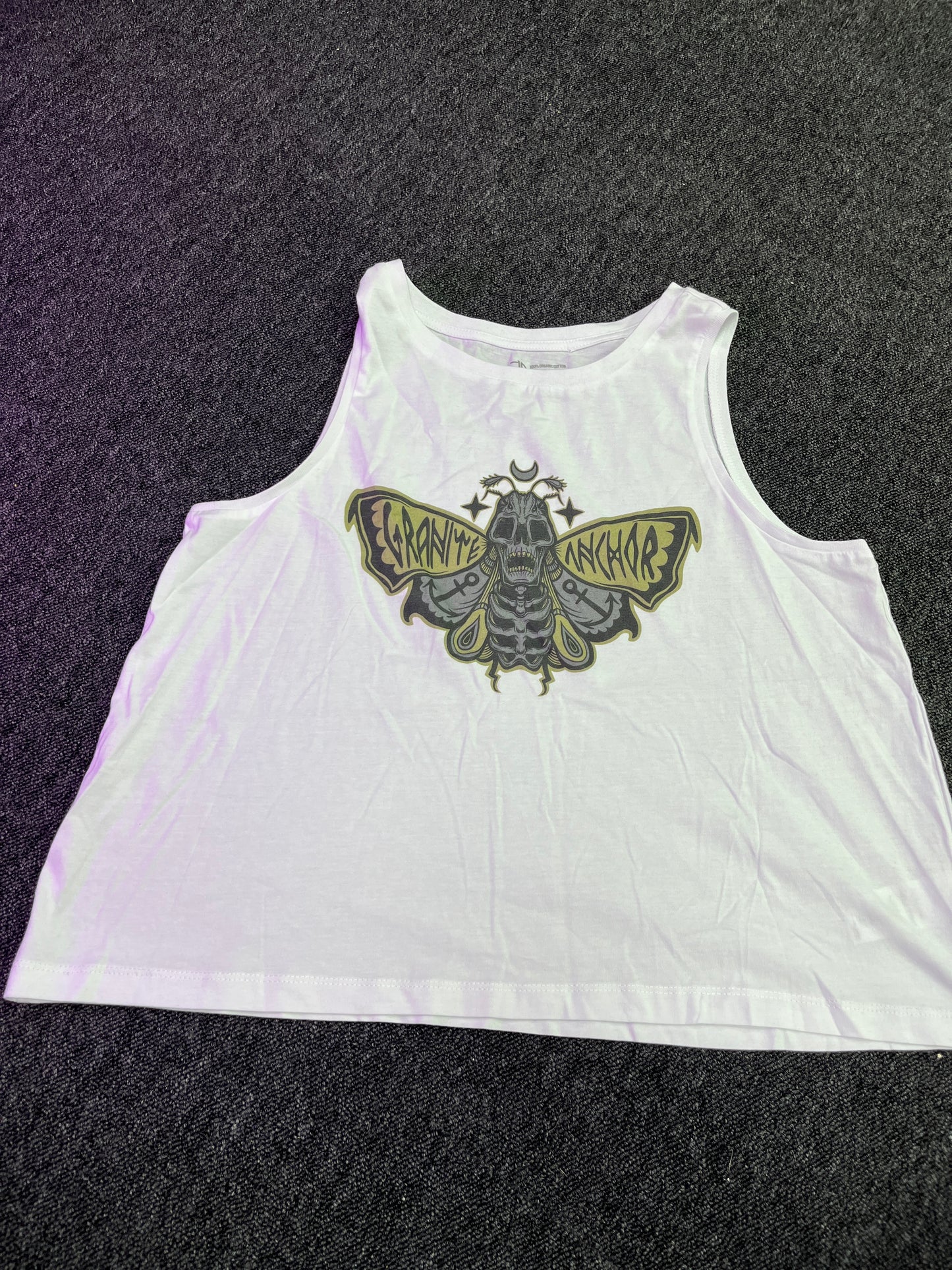 White Ladies Crop Vest Top  - Death Moth