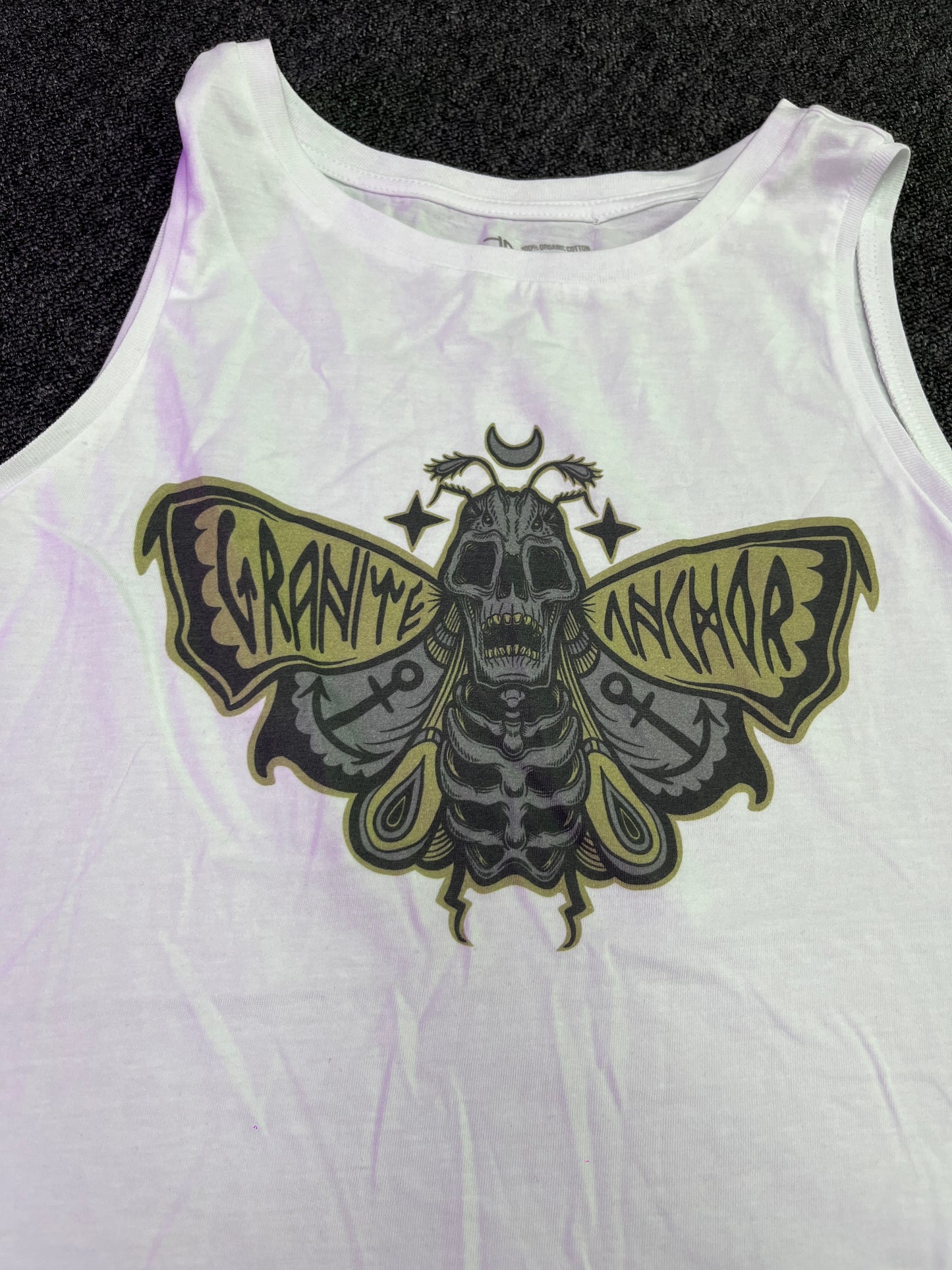 White Ladies Crop Vest Top  - Death Moth