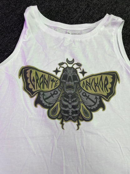 White Ladies Crop Vest Top  - Death Moth