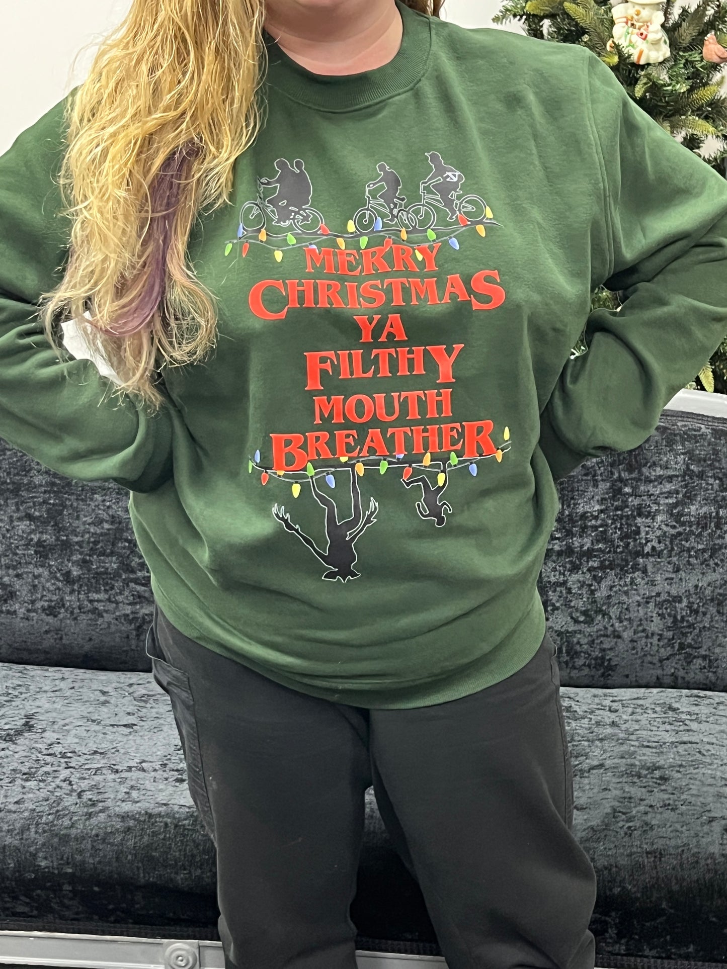 Filthy Mouth Breather Christmas Jumper