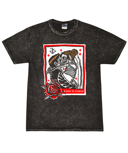 Bleech Dye t-shirt with love deisgn. Skeleton love is grave deisgn | Granite Anchor Clothing | Granite Anchor