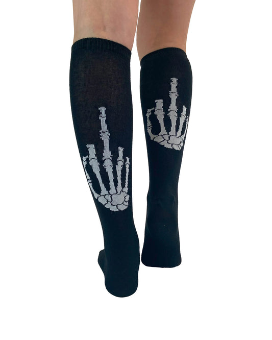 Middle Finger Knee High Socks