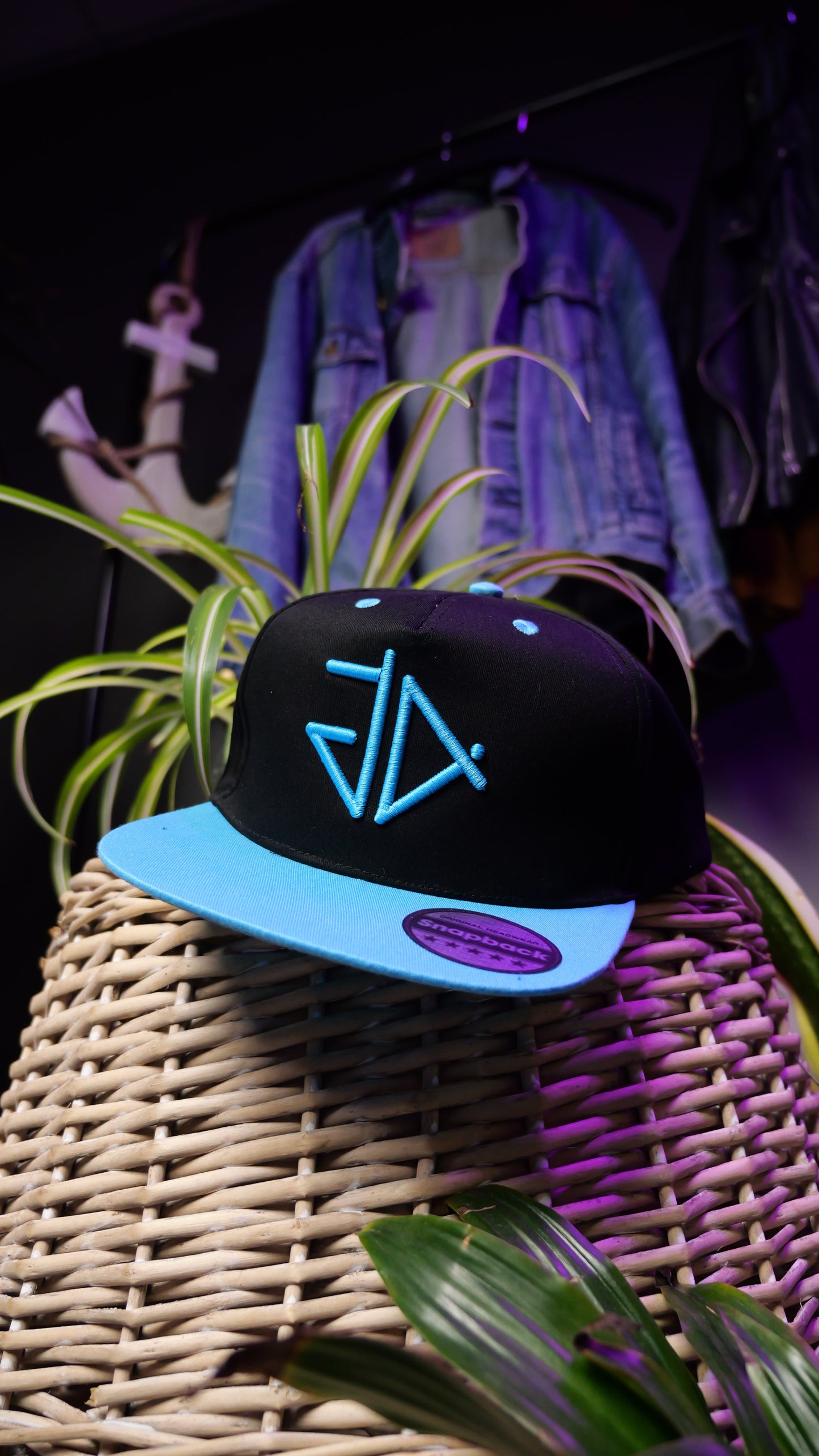 Electric Blue GA 3D Logo Snapback Rapper Cap