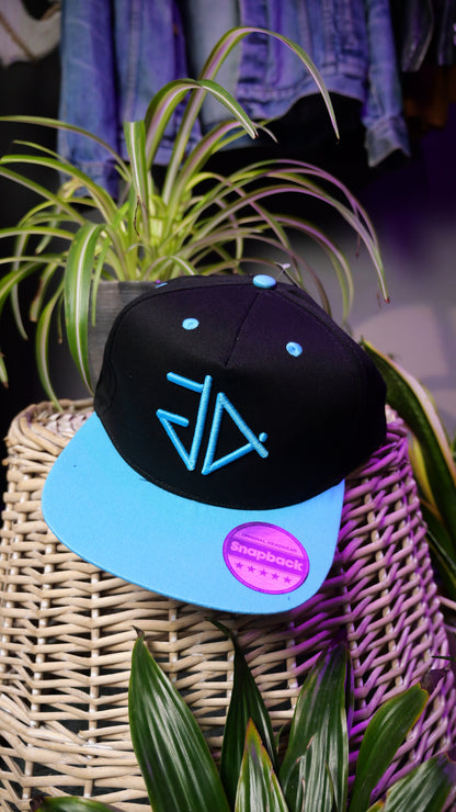 Electric Blue GA 3D Logo Snapback Rapper Cap