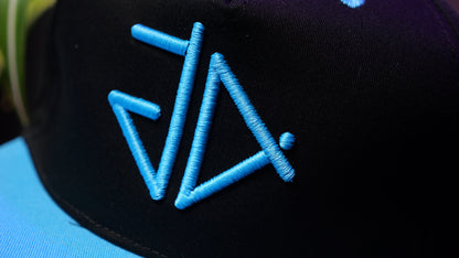 Electric Blue GA 3D Logo Snapback Rapper Cap