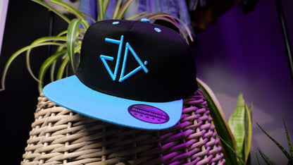 Electric Blue GA 3D Logo Snapback Rapper Cap