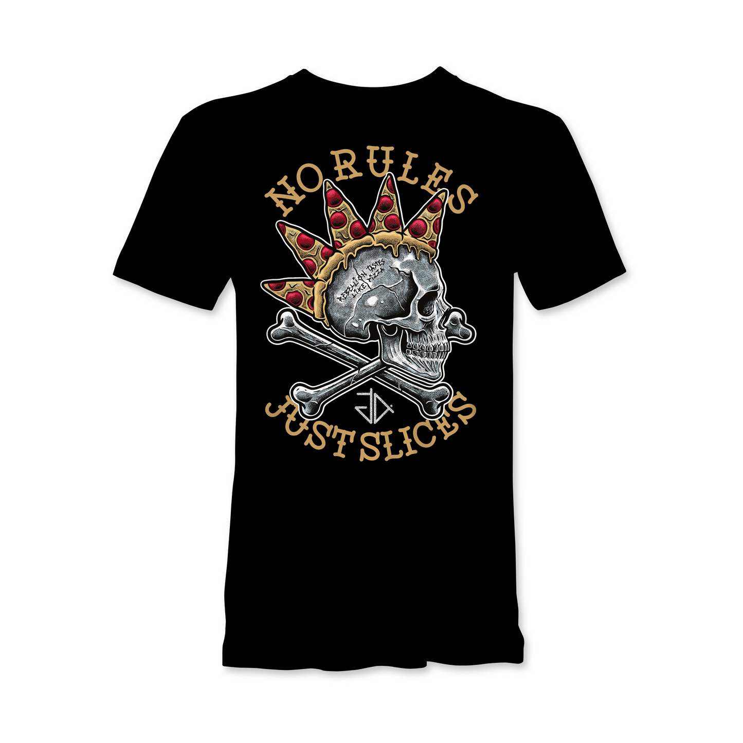 Granite anchor Pizza howk deisgn T-Shirt on black 