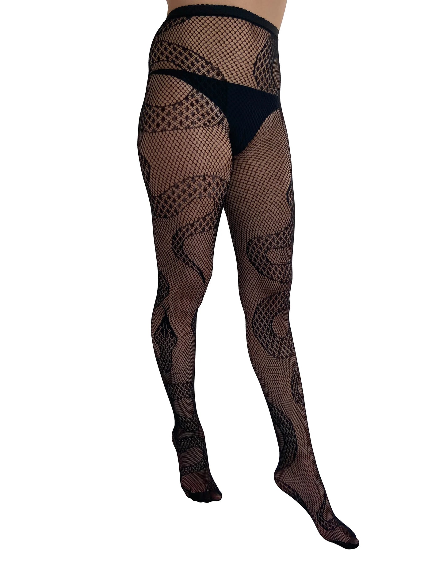 Snake Fishnet Tights