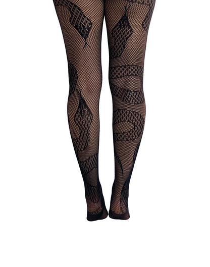 Snake Fishnet Tights
