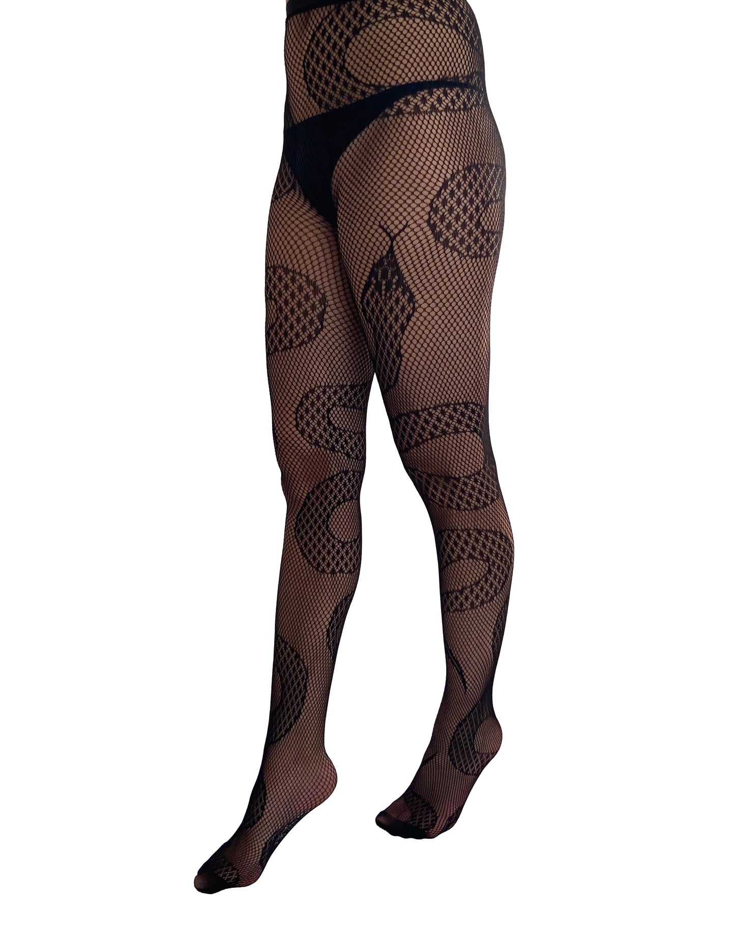 Snake Fishnet Tights