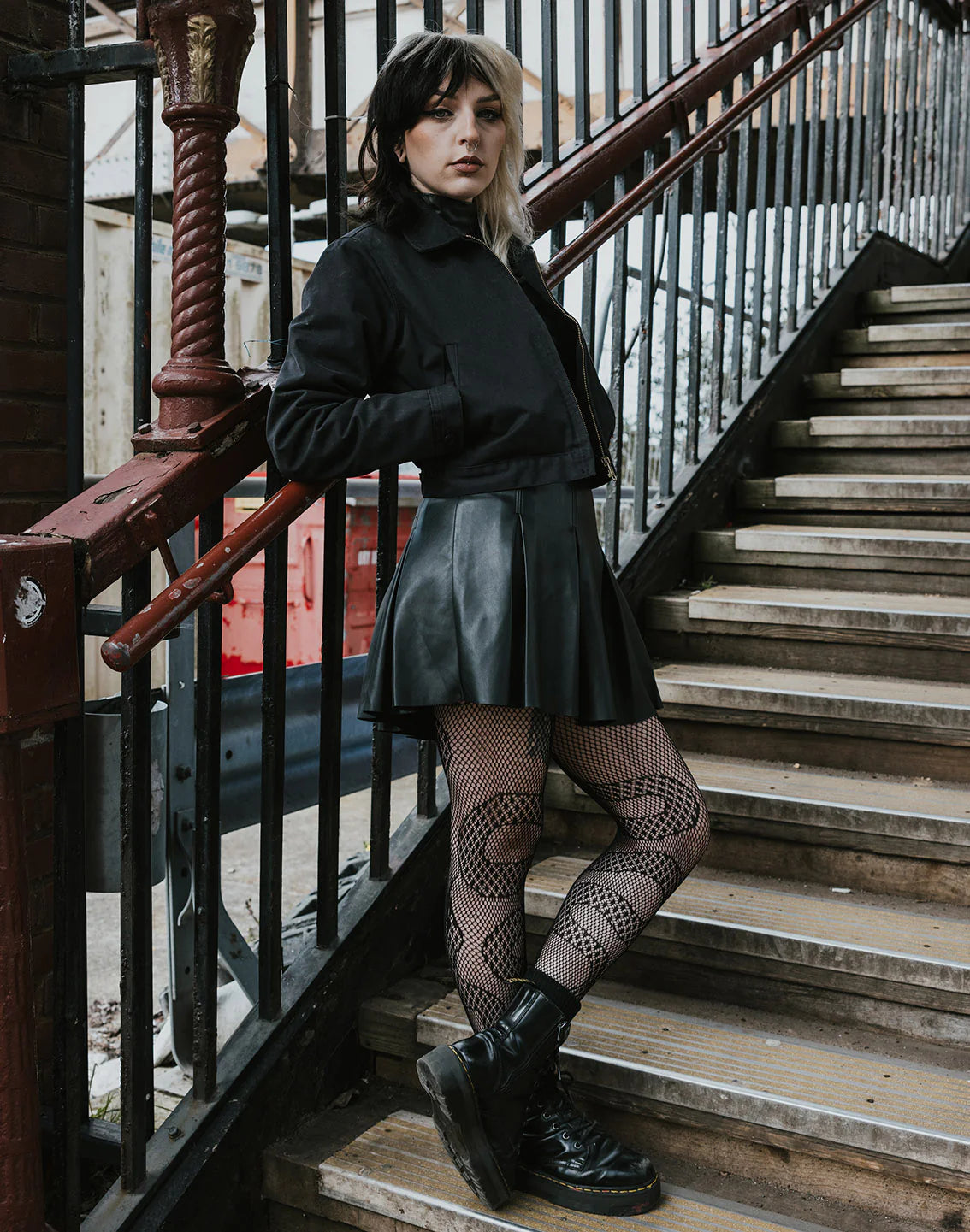 Snake Fishnet Tights