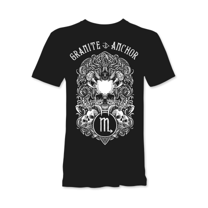 Scorpio Zodiac T-Shirt - Star signs amazing tattoo inspired star sign t-shirt 
Scorpio | Granite Anchor Clothing