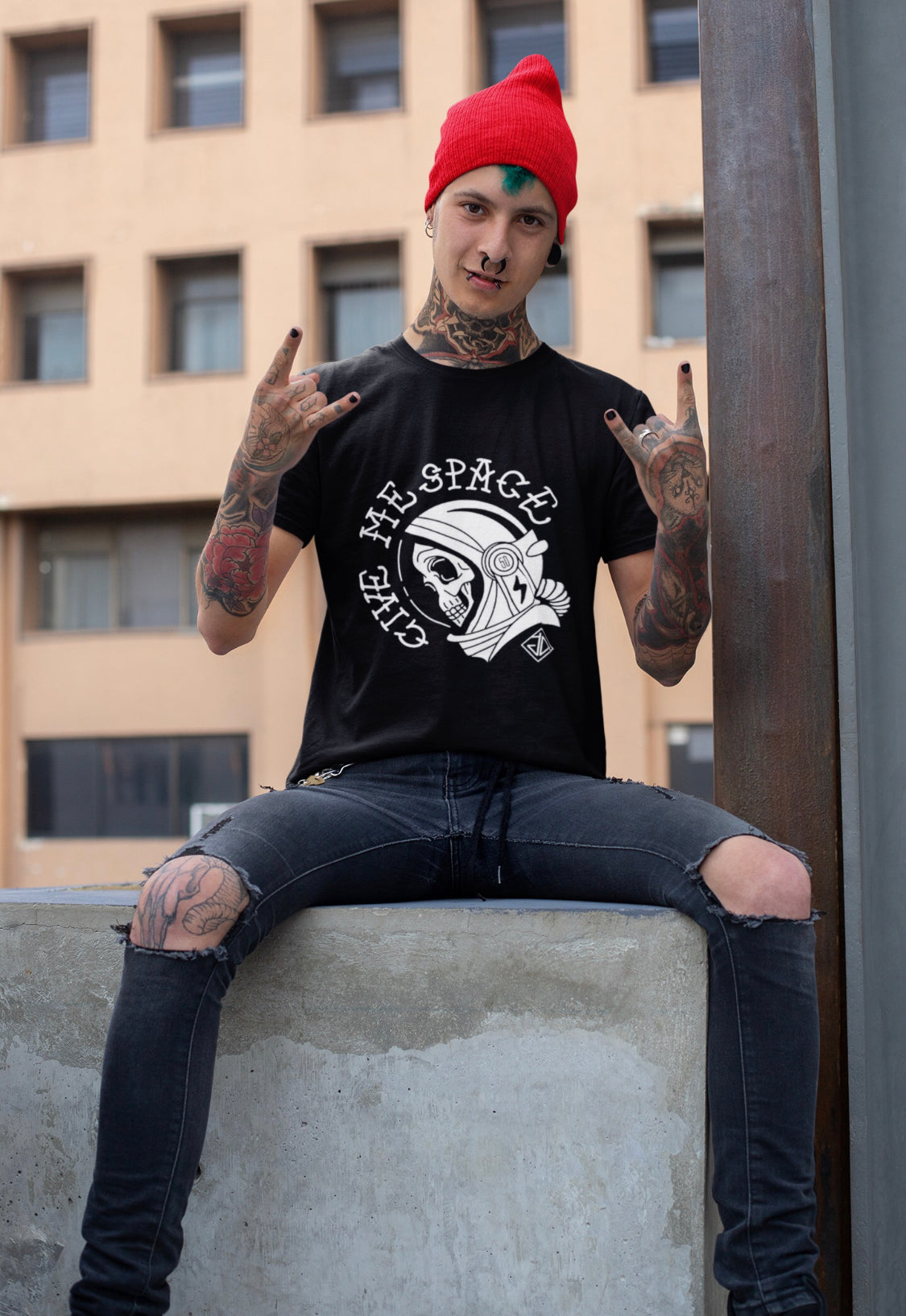 Give me Space Tee Granite Anchor Clothing design